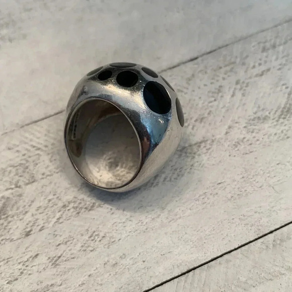 Black Dot  925 Ring - Picture 4 of 8